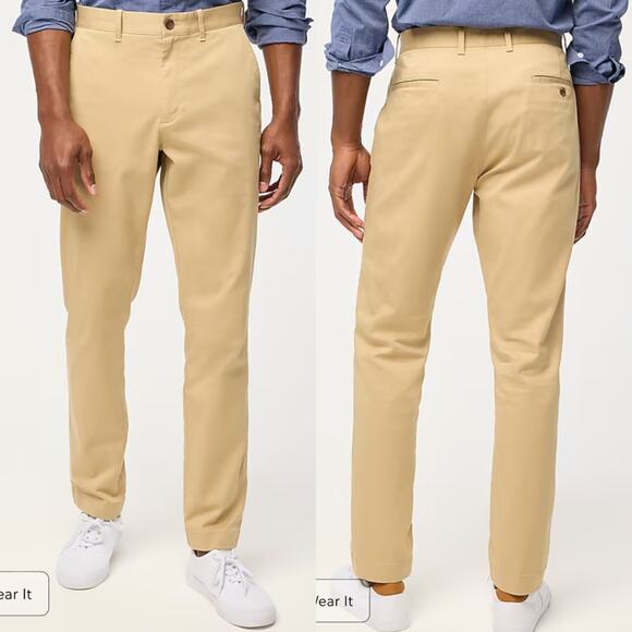 NWT J. Crew Factory Athletic slim-fit chino pant British Khaki 32x34 Business - Picture 1 of 10
